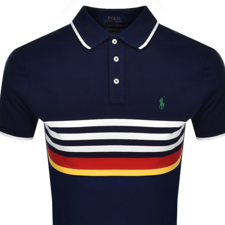 Alternative Image for ProductRalph Lauren Custom Slim Polo T Shirt Navy2